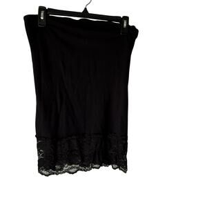 Wet Seal Black Strapless Tube Top M‎ Lace Trim Y2K Going Out Stretchy